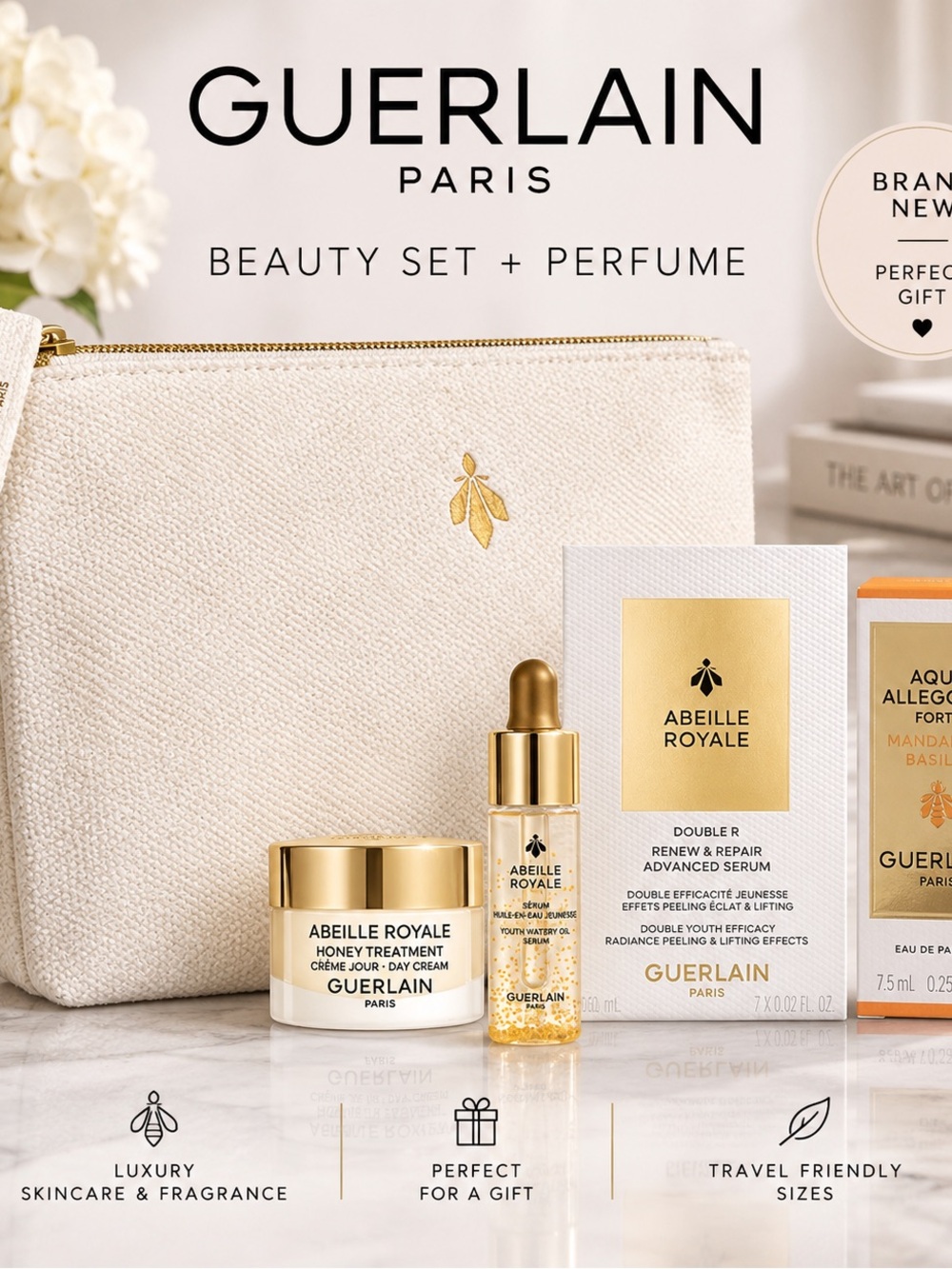GUERLAIN Cream and Gold Skincare Gift Set